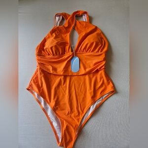 Hilinker- Women's ,Size XL , One-Piece Swimsuit Orange